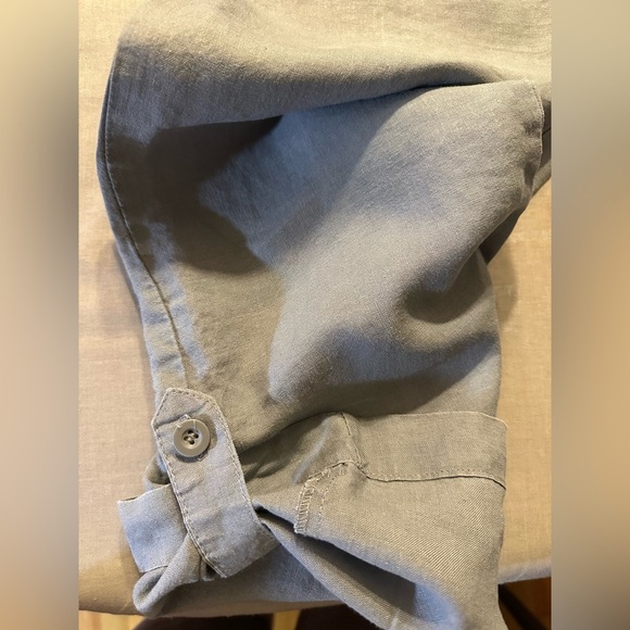 Cynthia Rowley Gray 100% linen Pants Women Straight Leg Slacks Pockets sz6 (b4 - Picture 7 of 8